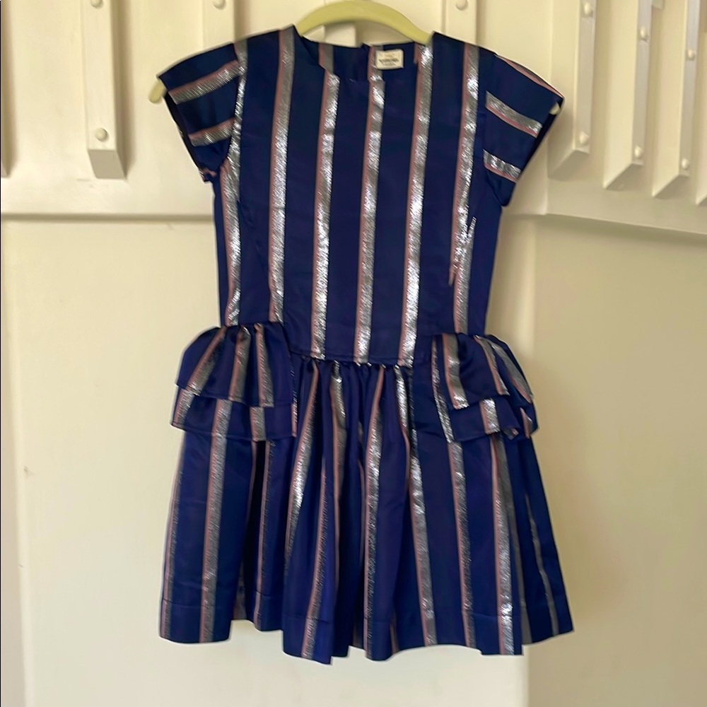 No Added Sugar Blue and Silver Striped Top